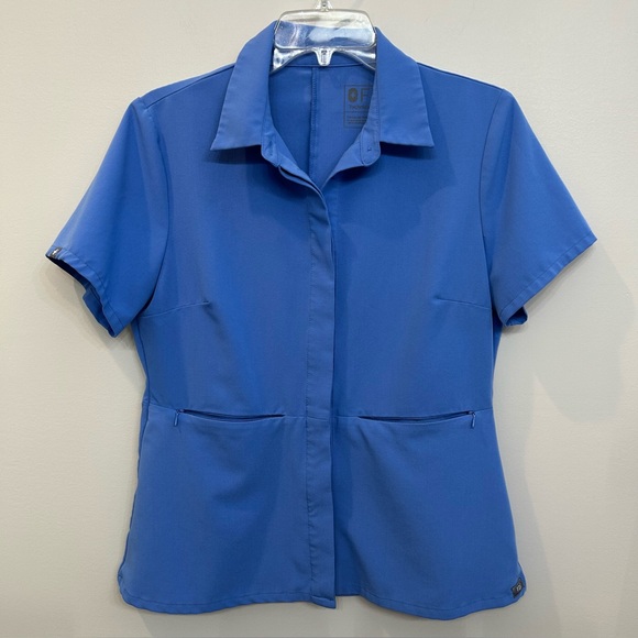 FIGS Malinda Tailored Scrub Top Ceil Blue Size S - Picture 1 of 5